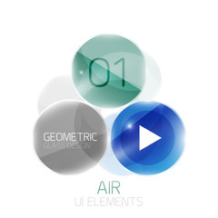 Abstract glass circles with sample text. Option info banner