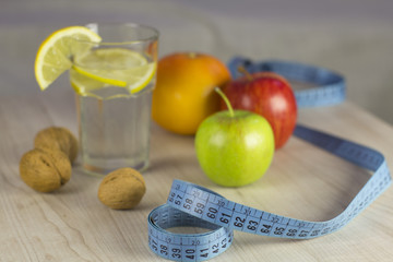 measure tape and weigth-loss menu