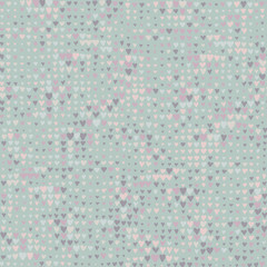 Doodle textured hearts seamless pattern.