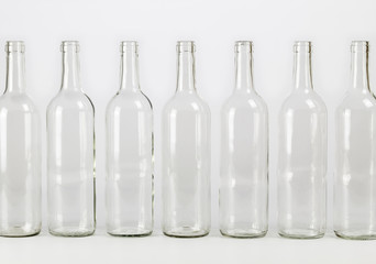 Group of empty glass bottle