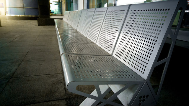 Row of seats at the transport station