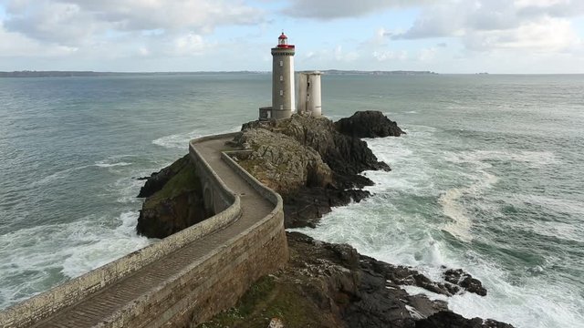 View of Phare du petit minou in Plouzane, Brittany, France