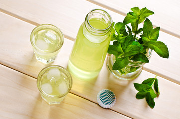 Cold drink with mint