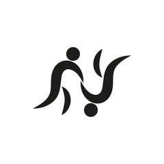 Judo fighter pictogram monochrome on white background