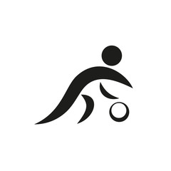 Basketball and ball Icon monochrome on white background