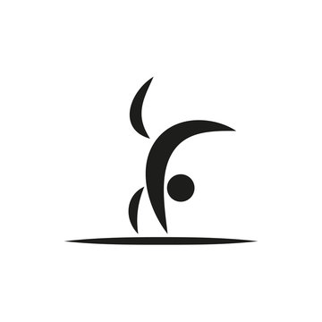 Vector, gymnastics activities for logo or icon health and fitness community