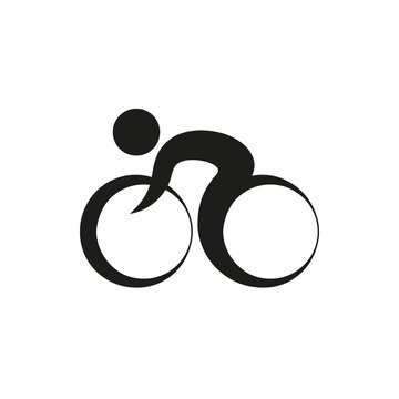 Bicycle logo monochrome on white background