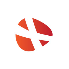 Obraz premium X Logo.. Vector Graphic Business Branding Letter Element Illustration. Orange Negative Space Design. White Background