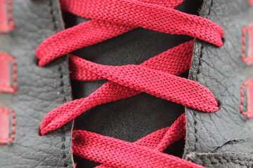 Red laces andred shoes