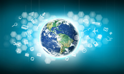 Obraz premium Modern technology Application. Elements of this image furnished NASA