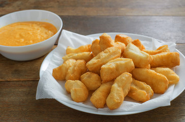 chinese donut with thai custard