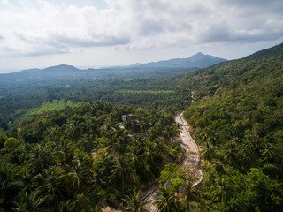 Aerial jungle view of Koh Phangan, Thailand