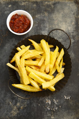 French fries with sauces