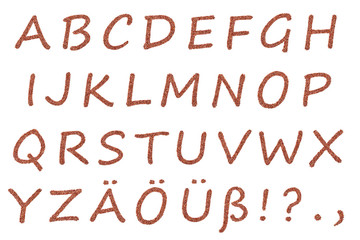 Großbuchstaben Alphabet aus Roten Bohnen als Freisteller