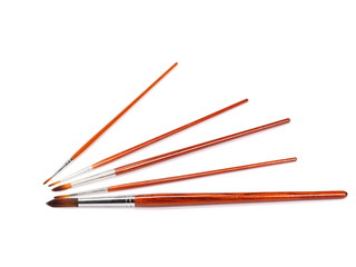 Set of various brushes isolated on white background