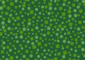 丸と四角形の模様（緑）