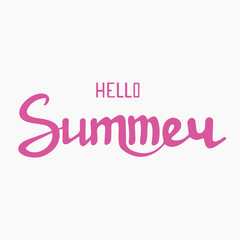 Hello summer inscription