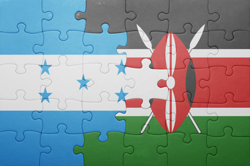 puzzle with the national flag of kenya and bulgaria.