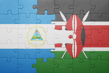 puzzle with the national flag of kenya and bulgaria.