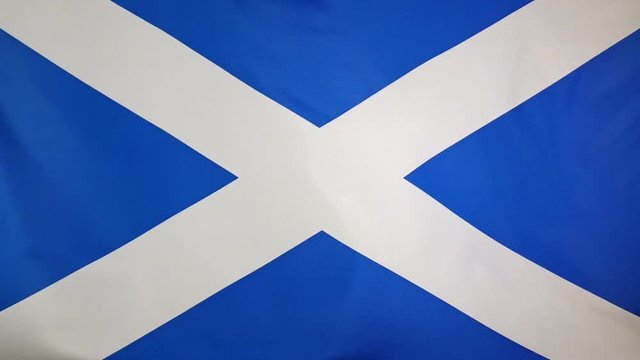 Slowmotion real textile Flag of Scotland
