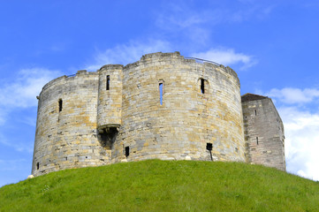Fototapeta na wymiar The historical York Castle in the city of York commonly referred to as Clifford's Tower.