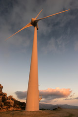 Wind Turbine Sunset 