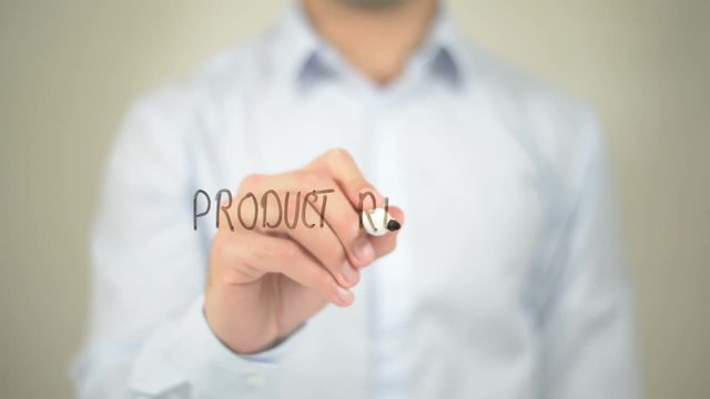 Product Recall, man writing on transparent screen
