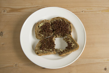 sliced bread with chocolate sprinkles