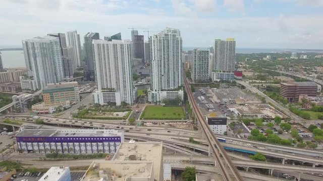 Aerial video of Downtown Miami 4k