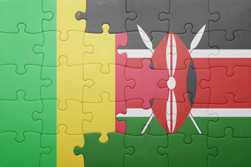 puzzle with the national flag of kenya and mali.