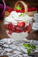 Strawberry cream dessert.