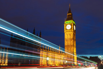 Fototapeta na wymiar Big Ben and house of parliament at twilight, London, UK
