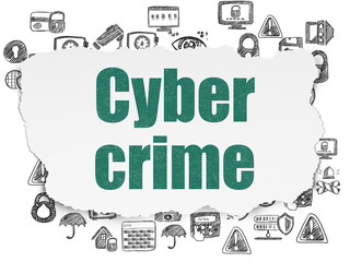 Protection concept: Cyber Crime on Torn Paper background