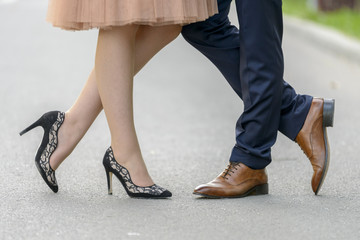 man and woman shoes in an artistic posing