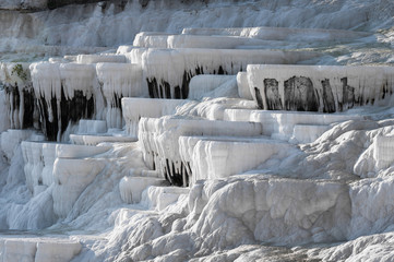 Travertine pools and terraces in Pamukkale (Turkey)