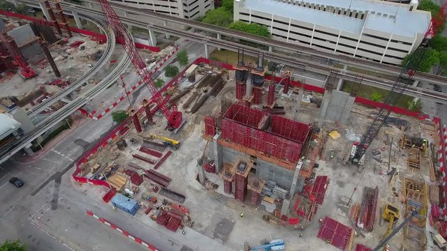 Aerial drone video Miami Central Station 4k