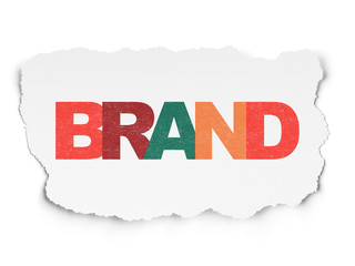 Marketing concept: Brand on Torn Paper background