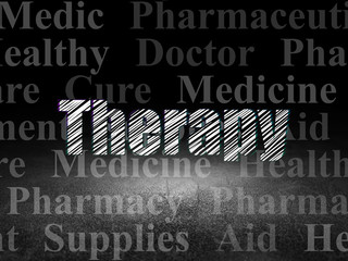 Medicine concept: Therapy in grunge dark room