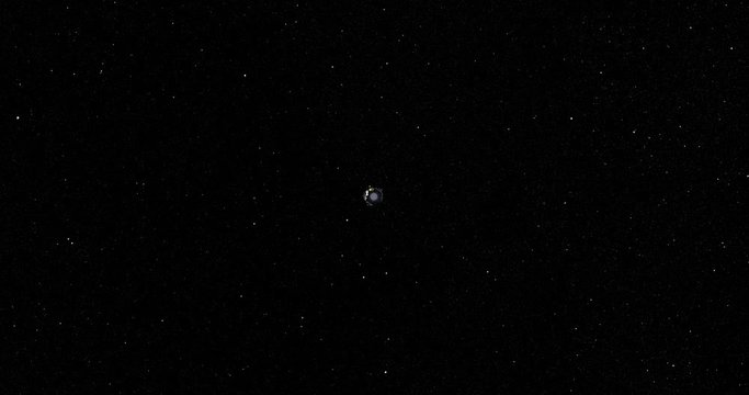Flyby of Kepler spacecraft as it travels through empty space. Data: NASA/JPL.