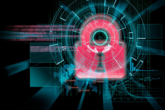 rendering of a futuristic cyber background target with laser lig
