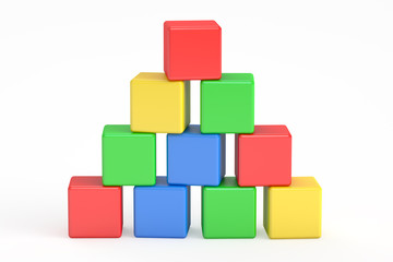 Obraz premium blocks building, cubes. 3D rendering