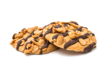 cookies with chocolate and nuts isolated