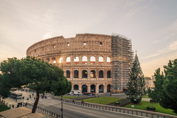Fototapeta na wymiar Rome, Italy: Colosseum, Flavian Amphitheatre