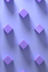 3d rendering of purple cubes on background