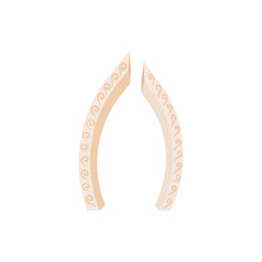 Arch of the two bowed columns icon, cartoon style