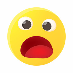 Fototapeta premium Frightened emoticon with open mouth icon