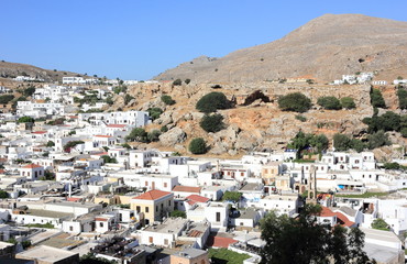 Obraz premium Overview of Lindos. Rhodes, Greece.