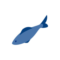 Herring fish icon, isometric 3d style