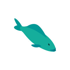 Trout fish icon, isometric 3d style