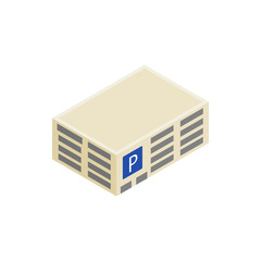 Parking building icon, isometric 3d style